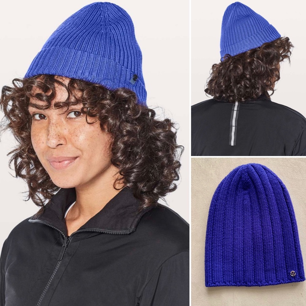 Lululemon wool Be Cozy Toque/beanie Blue EUC